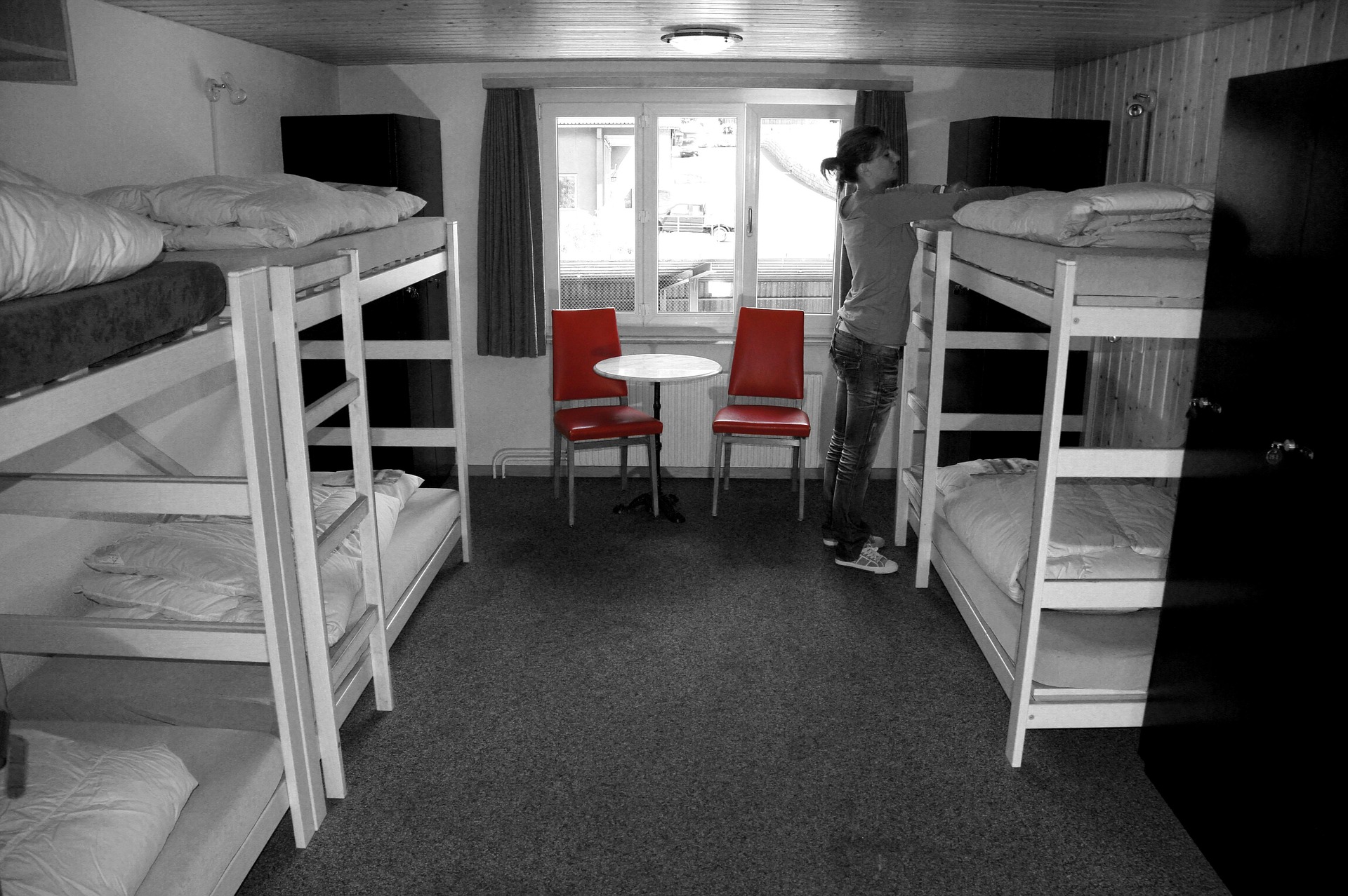 Comfortable hostel rooms